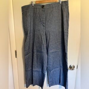 NWT Ann Taylor wide leg crop pants in linen cotton - Size 18.